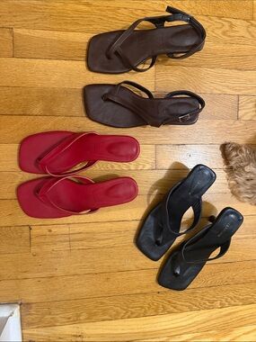 30 for 3 pairs!! 
Women’s Square-Toe Thong Sandals